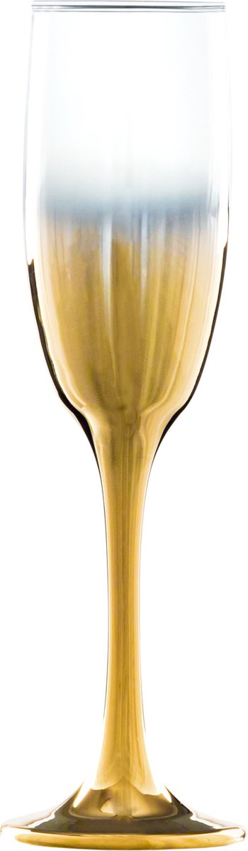 Vikko Décor - Champagne Glazen - Set van 6 Champagne Coupe - Flutes - Ombre Goud