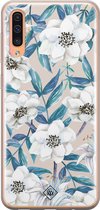 Casimoda® hoesje - Geschikt voor Samsung A50/A30s - Bloemen / Floral blauw - Backcover - Siliconen/TPU - Blauw