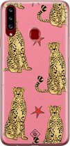 Casimoda® hoesje - Geschikt voor Samsung A20s - The Pink Leopard - Backcover - Siliconen/TPU - Roze