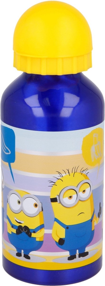 Stor Drinkfles Minions 400 Ml 14,5 Cm Aluminium Geel/blauw