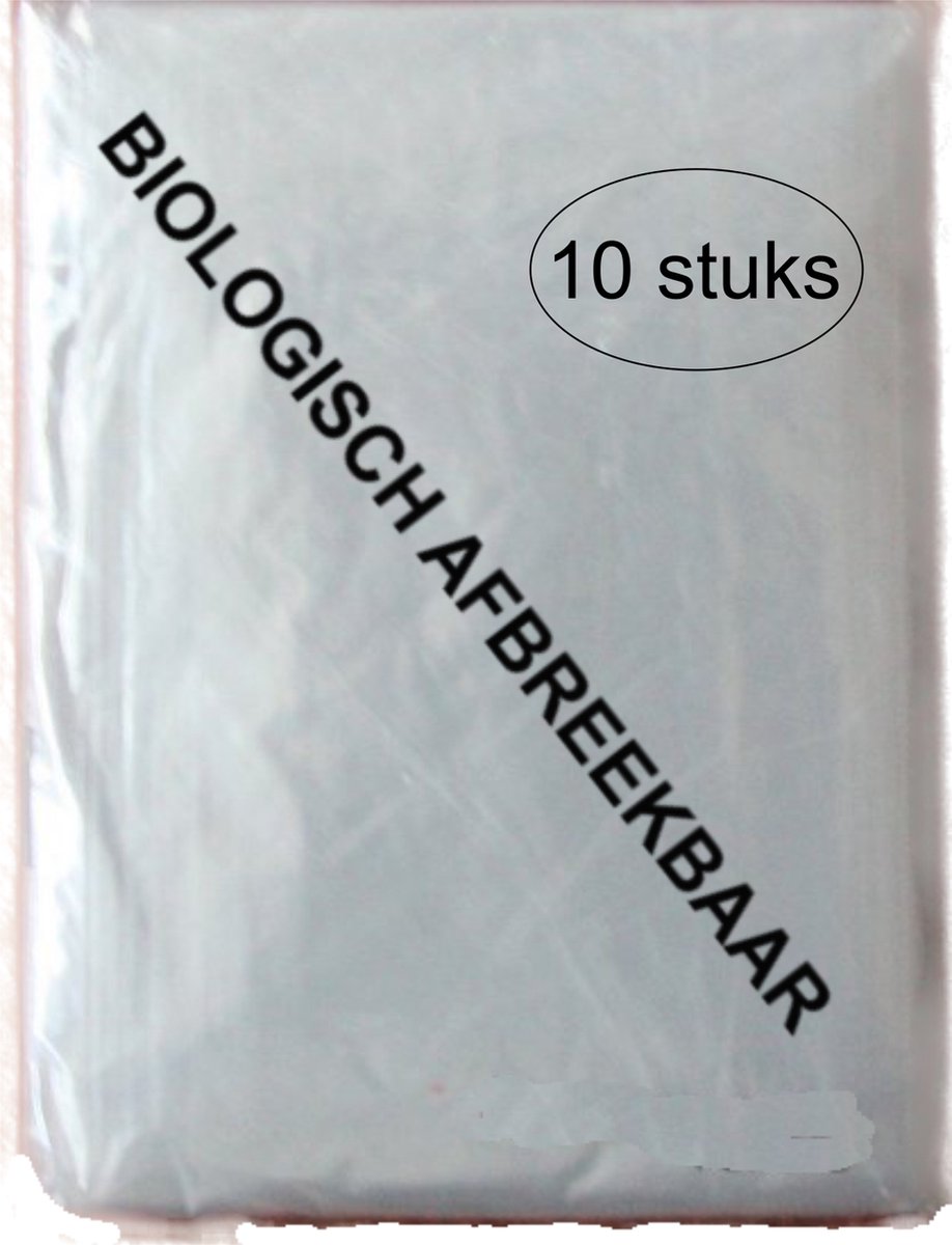10 Biologisch afbreekbare duurzame beschermende regen poncho - wit - transprant - Specialty by EIZOOK