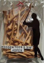 XQ MAX wooden tees golf - 2 3/4"/ 70mm - 40 stuks