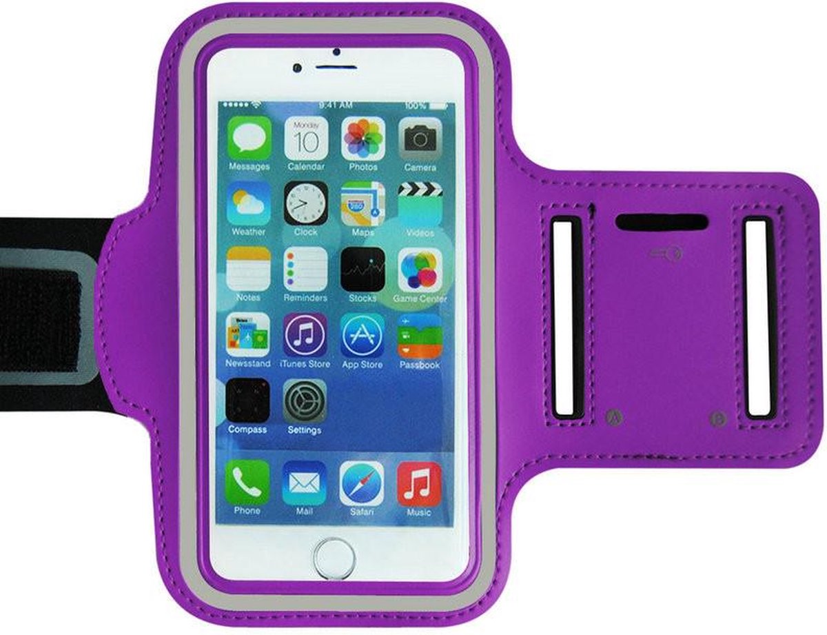Sportarmband - Geschikt voor: iPhone 11 12 13 14 15 Pro Max hoesje - Sportband - Hardloop armband - Sport armband - Hardloop houder - Paars