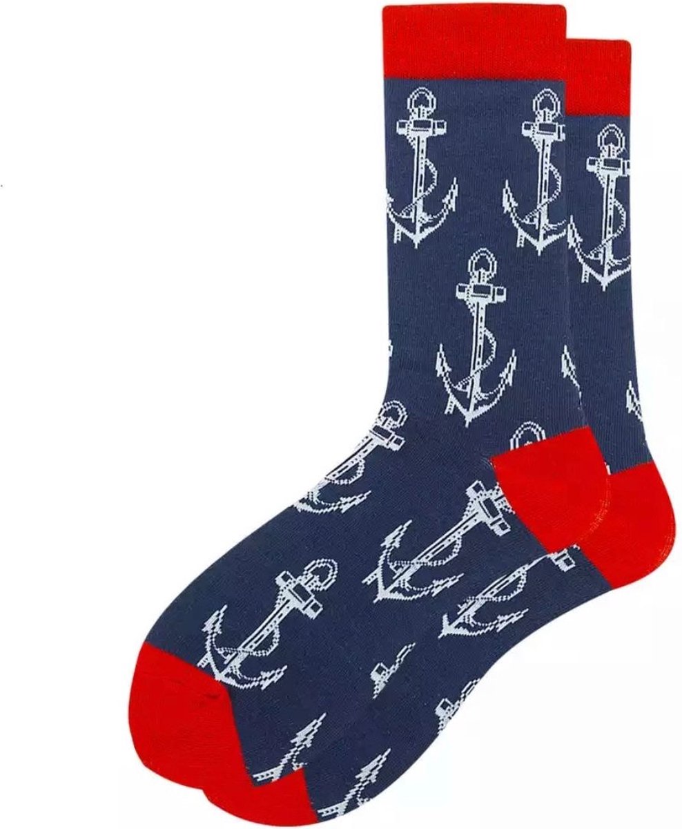 Akyol - Sokken | Anker sokken | 39-43 | Zwart - Boten - sinterklaas cadeau sokken - sokken winter - Boot - schip - sokken anker - winter sokken - schipper - sokken met een anker erop - kerst cadeau sokken - heren sokken - cadeau voor dame of heer