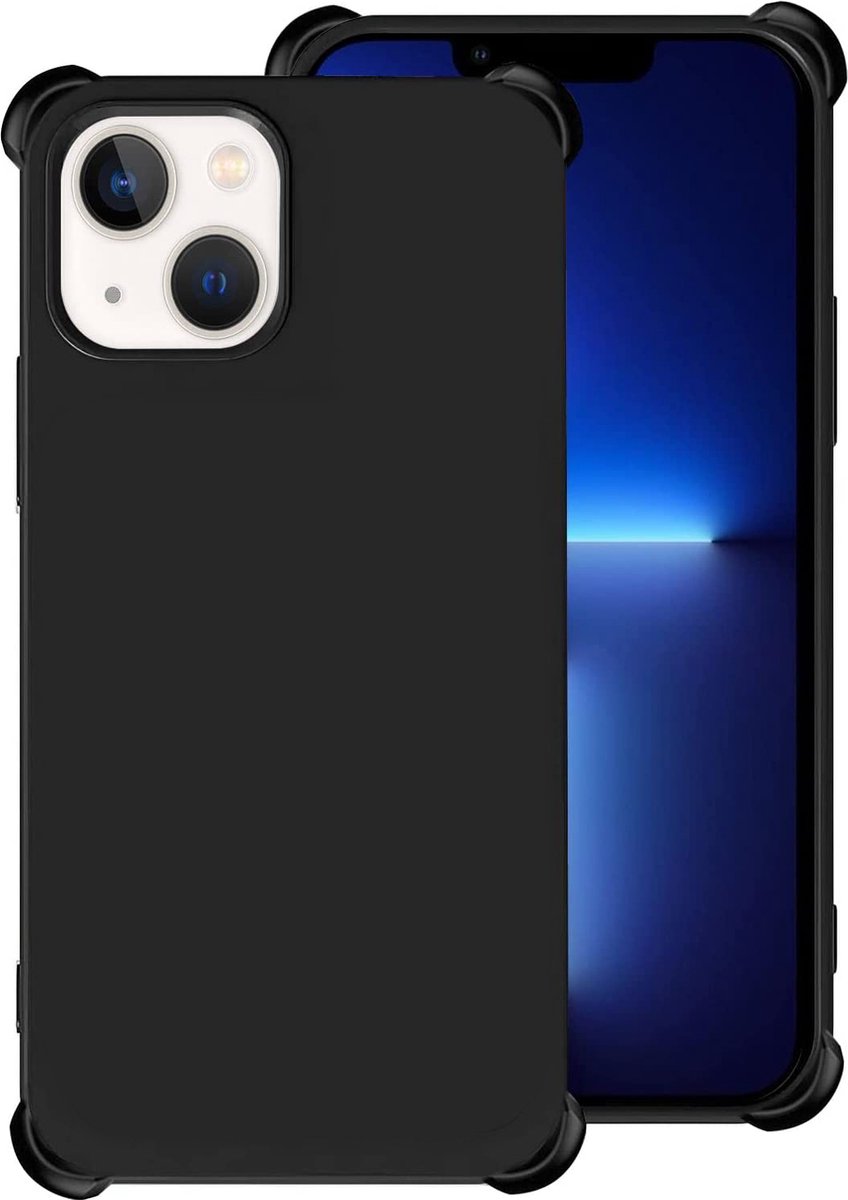 Hoesje geschikt voor iPhone 14 Plus Anti Shock Back Cover Hoesje - Mat Zwarte TPU - Hoesje geschikt voor iPhone 14 Shockpoof Bumper Case - Epicmobile