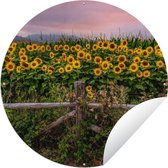 Tuincirkel Zonnebloem - Bloemen - Planten - 150x150 cm - Ronde Tuinposter - Buiten