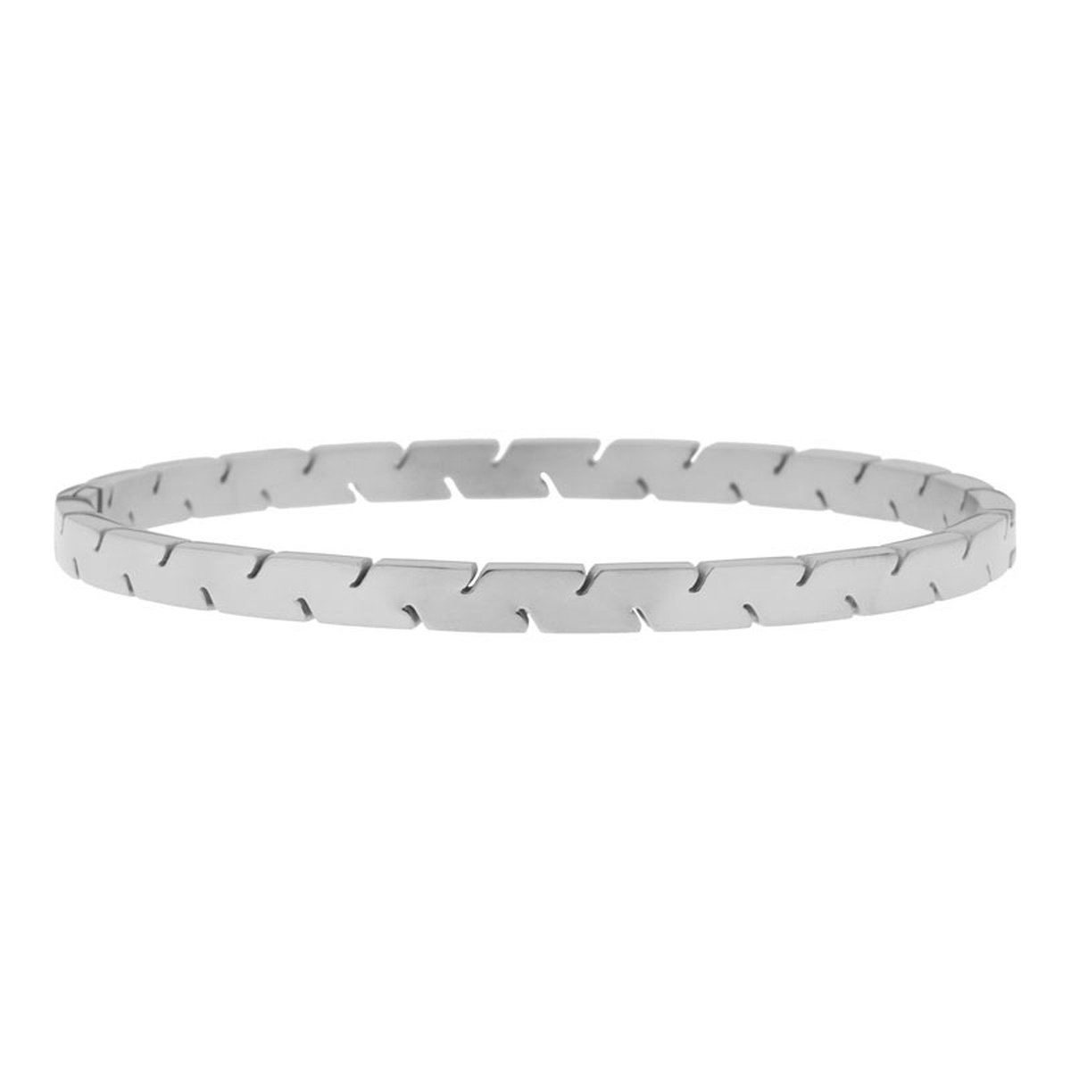 Bangle armband uitsneden aan de zijkant - Smal - Zilver - Stainless steel (verkleurt niet) - Verlengkettinkje