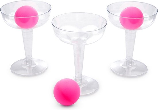 Thumbnail van een extra afbeelding van het spel Cepewa - Party Prosecco Pong - Drankspel - 15 delig - 12 glazen - 3 pong ballen