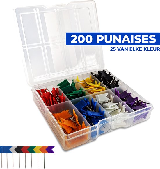 Punaises F4B pour Punaises, 100 pièces, Coloré, Drapeau