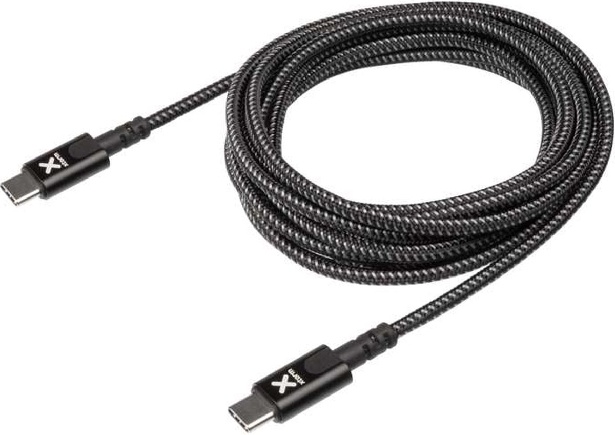 Xtorm USB-C naar USB-C Kabel - 2 Meter - 240W Power Delivery Kabel - Extra stevige USB-C Kabels - Snellader - Oplaadkabel geschikt voor Laptop/Telefoon/Tablet - Zwart