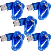 AZDelivery 5 x Blauwe USB-kabel voor USB A naar USB Micro B, met USB 2.0