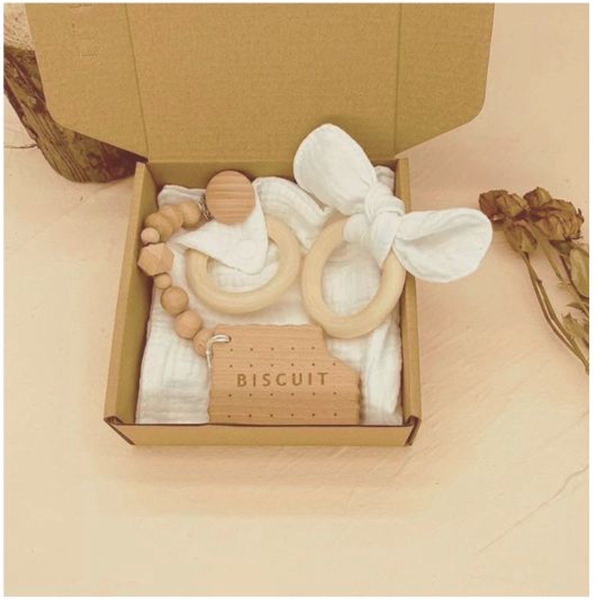 Boeboekids Baby geschenk set driedelig- kleur wit- babyshower- kraamcadeau- |