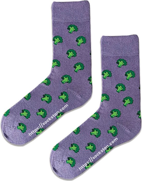 Sockston Socks - Broccoli Socks - Purple Green - Grappige Sokken - Vrolijke Sokken