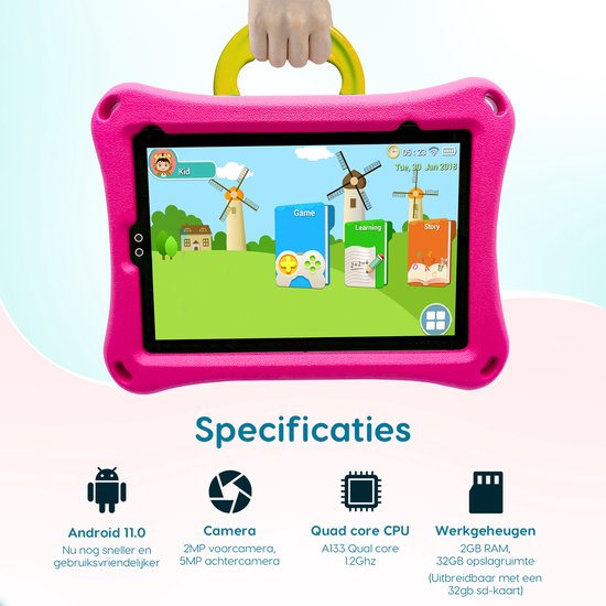 HEMUYT 10,1 Inch Kindertablet, Kindertablet Android 13, 8GB RAM