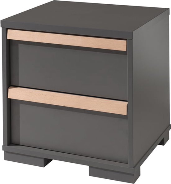 Schildmeyer Smash nightstand, wood, anthracite, 40.5 x 33 x 53 cm