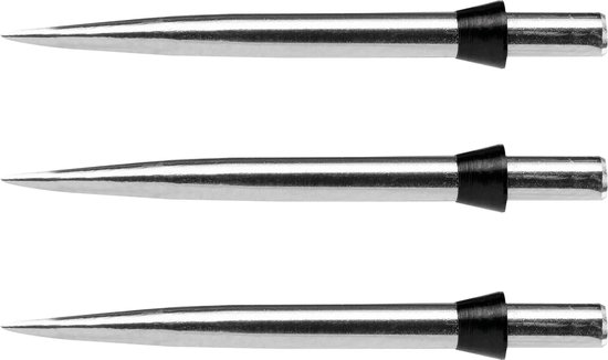 RED DRAGON - Specialist Darts Points Trident Points Zilvereffect Standaard 32 mm met zwarte drietanden - 1 set per verpakking