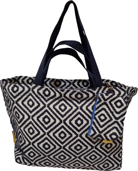 Mycha Ibiza - strandtas - weekendtas - shopper - handtas - rits - clutch - katoen – MYC220049