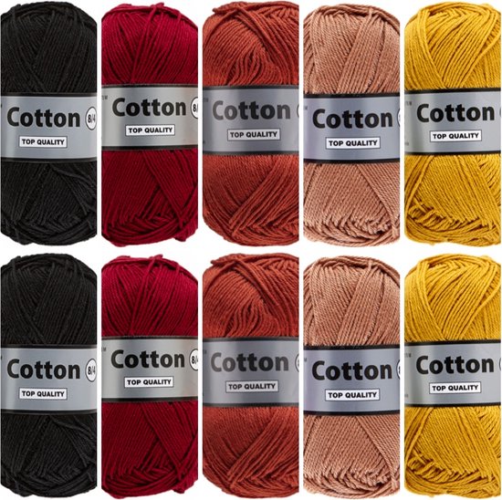 belangrijk Broek kleurstof Cotton eight bruin/ oker kleuren - katoen garen pakket - 10 bollen | bol.com