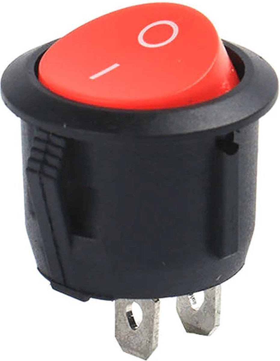 Earu® KCD1-105 Mini wipschakelaar Rond ⌀22mm On/Off - 3A 250V AC - Rood