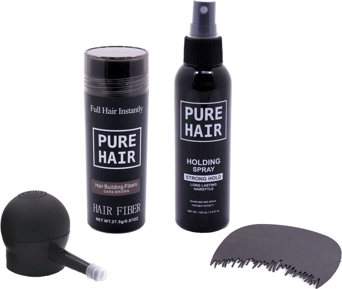 Pure Hair Premium Haarvezels Set Donker Bruin