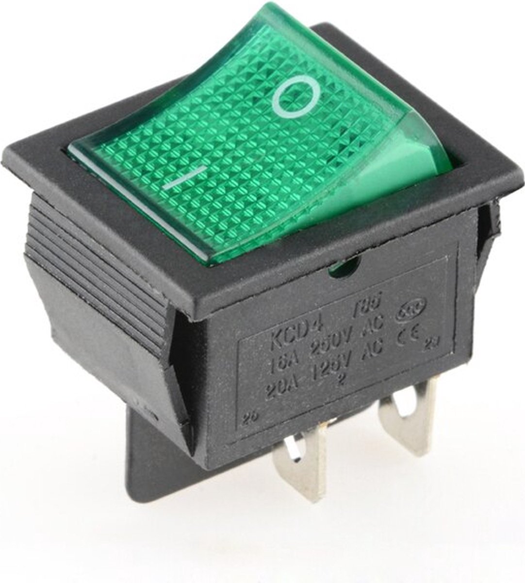 Earu® KCD4-202 Wipschakelaar 2 Polig 30x22mm 250V Max. 16A - Groen