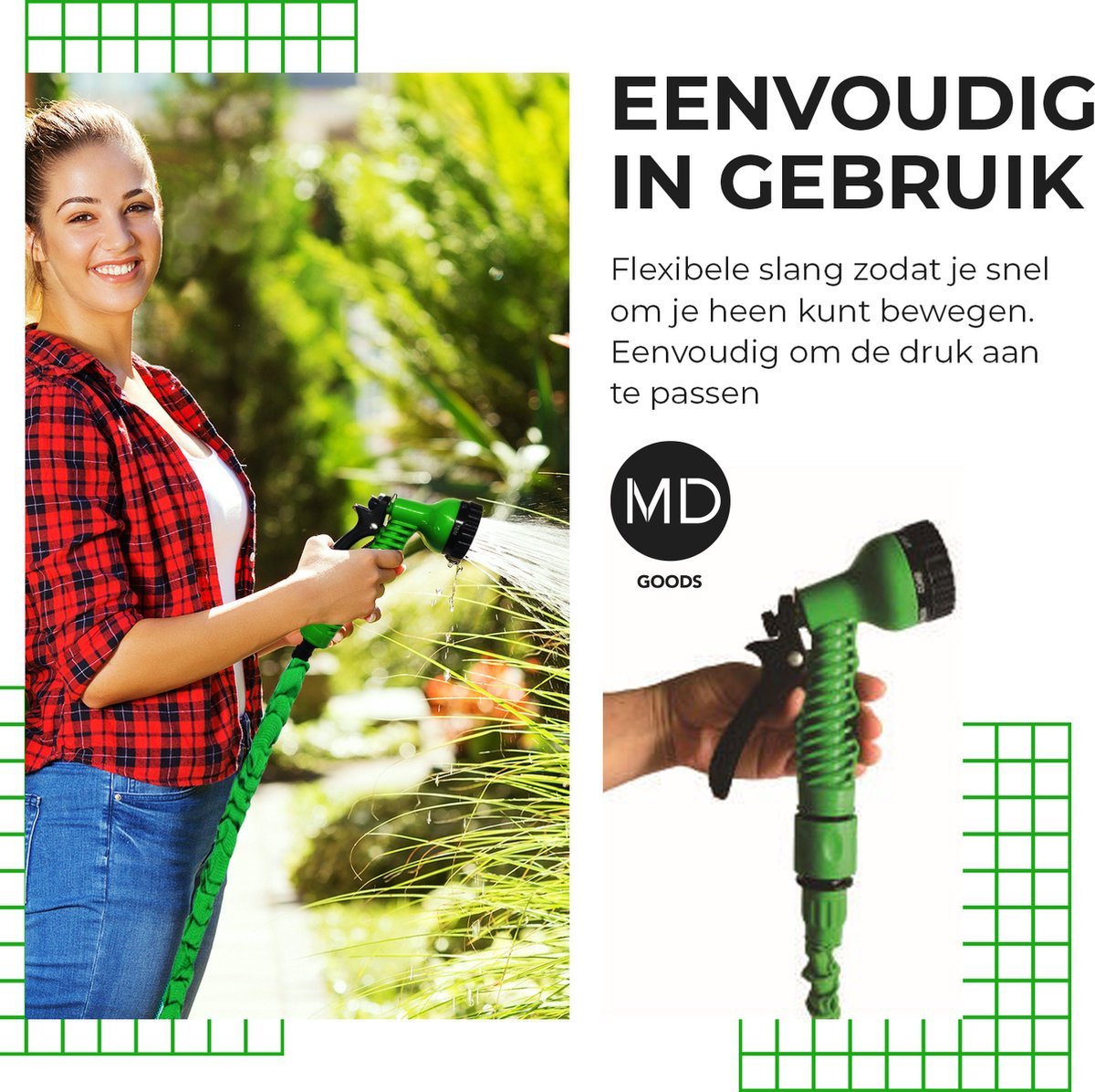 MD-goods® Uitrekbare Tuinslang tot 30 Meter - Tuinsproeier - Tuin Besproeien - Waterslang - Flexibel Elastisch thumbnail 4