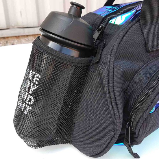 Dancer Dancewear® Sport Tas Kind - Sport Tas Kinderen - Danstas - Bidonvak - Schoenenvak - Metallic - Zwart van Dancer Dancewear — afbeelding 2