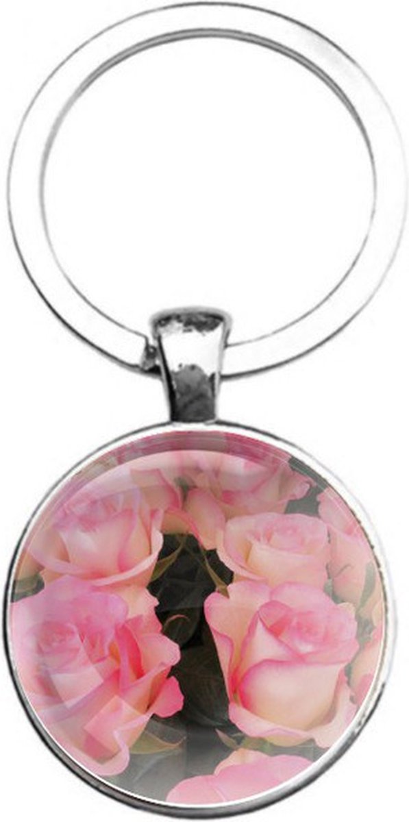 Sleutelhanger Glas - Rozen