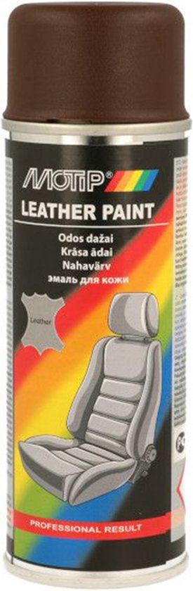 Motip leather spray - leer & vinyl lak - chocoladebruin (RAL 8017) - 200 ml