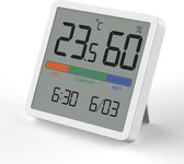 GreenBlue GB380 - Thermometer en hygrometer met klok - CR2032 batterij - Wit