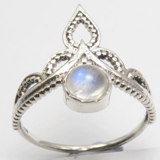 Natuursieraad -  925 sterling zilver maansteen ring maat 20.00 - luxe edelsteen sieraad - handgemaakt