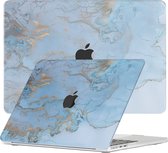 Lunso Geschikt voor MacBook Air 13 inch M2/M3 (2022-2024) cover hoes - case - Marble Ariel
