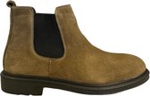 Chelsea Boots- Enkellaars- Heren schoenen- Mannen laarzen 541- Suède leer- Camel- Maat 44
