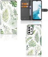 Wallet Book Case Samsung Galaxy A23 Smartphone Hoesje Leaves