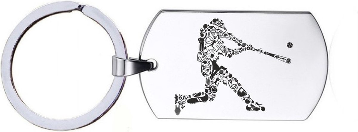 Sleutelhanger RVS - Honkbal