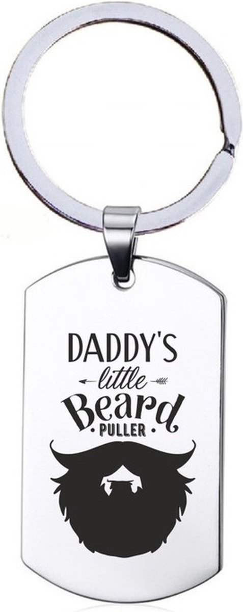 Sleutelhanger RVS - Daddys Little Beard Puller