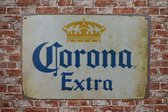 Muurplaat - Corona Extra - Metalen wandbord - Mancave - Mancave decoratie - Metalen borden - Bar decoratie - Wandborden - Wand Decoratie - 20 x 30 cm - Cave & Garden