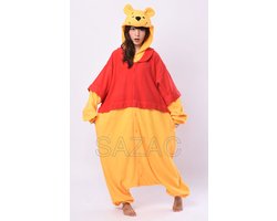 Winnie de Poeh Onesie Pak Kostuum Outfit Huispak Jumpsuit Verkleedpak - (Disney) Premium Verkleedkleding - Halloween & Carnaval - SAZAC - Kinderen & Volwassenen - Onesize (155-182 cm)