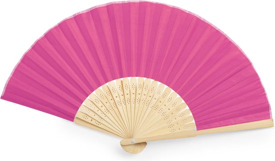 Éventail - Éventail de festival - Éventail espagnol - Accessoires de festival - Durable - Polyester - Bamboe - beige - rose