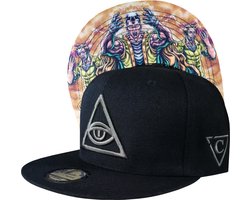 Capiche® Snapback Pet Heren – Telepathie – Zwart – Verstelbaar met Druksluiting – Sportcap – Baseball Cap – Mannen Cap – Illuminati Oog Pet