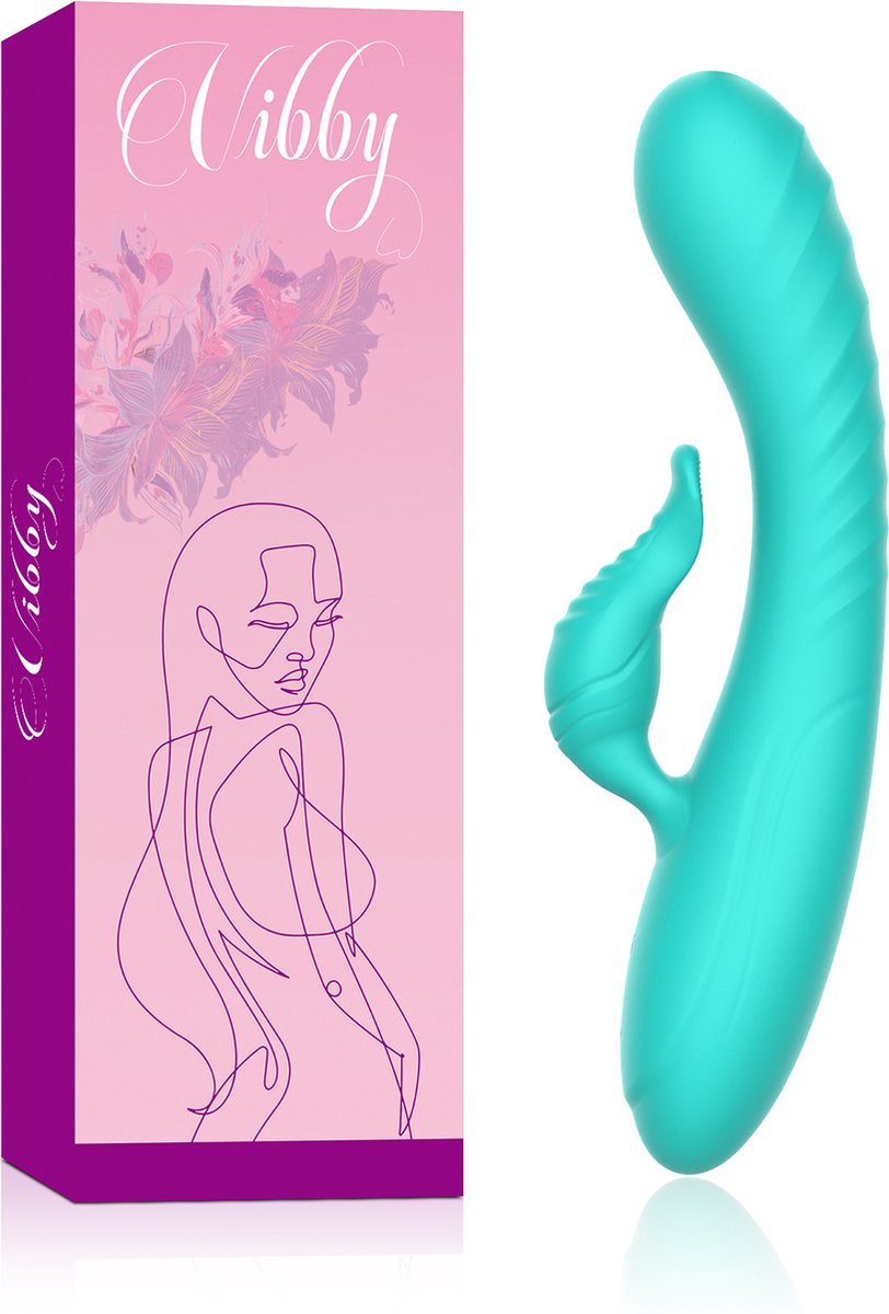 Goedkoopste Vibby® Essential Pro – Vibrator – Vibrators voor Vrouwen – Rabbit Vibrator – Clitoris & G-Spot Stimulatie - Blauw