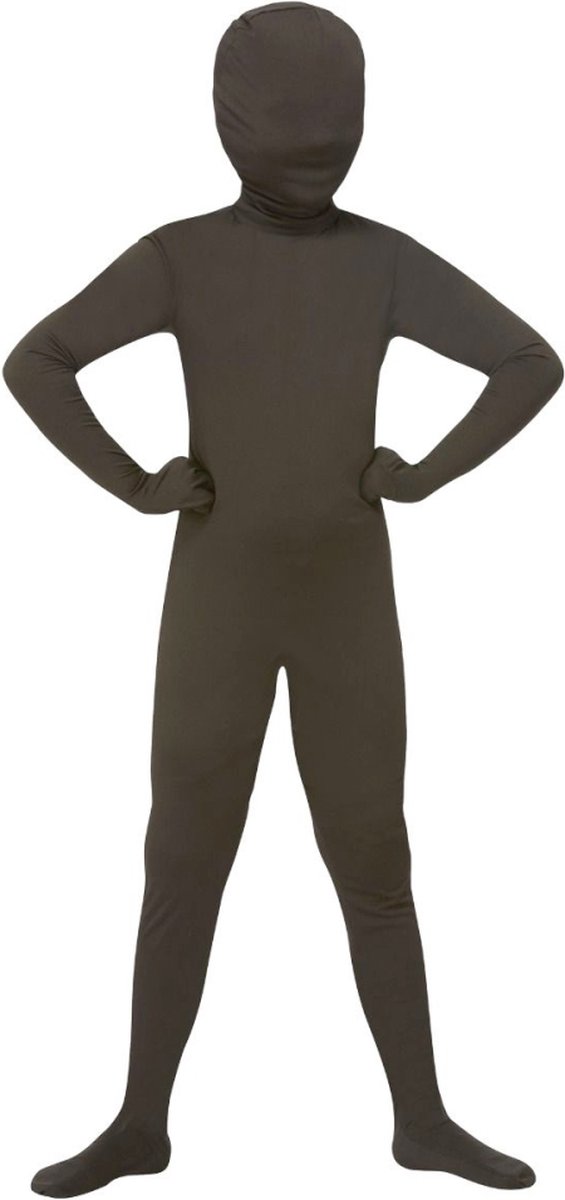 Smiffys Kinder Morphsuit Kostuum -Kids tm 9 jaar- Second Skin Zwart