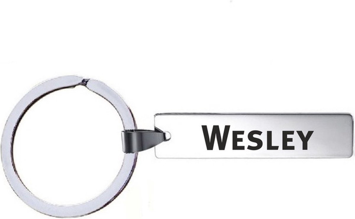 Sleutelhanger Met Naam - Wesley - RVS
