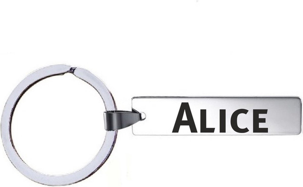 Sleutelhanger Met Naam - Alice - RVS