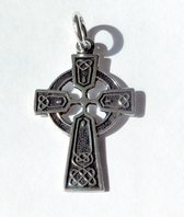Hetty'S - Zilveren - Keltisch kruis - Maat 35 X 20 mm - bewerkt