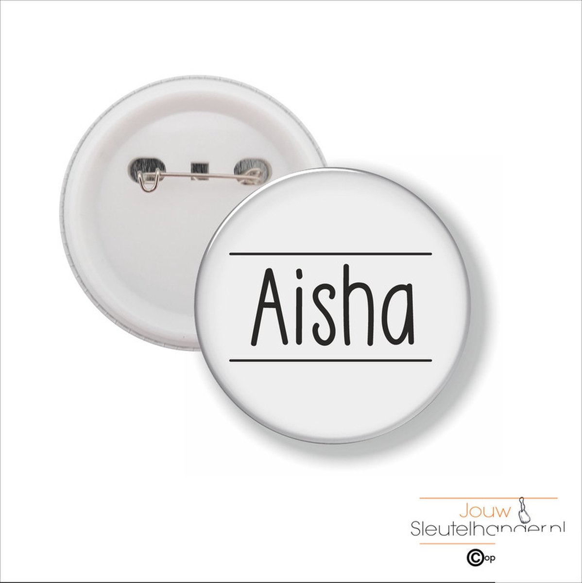 Button Met Speld 58 MM - Aisha