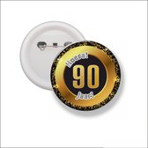 Button Met Speld 58 MM - Hoera 90 Jaar