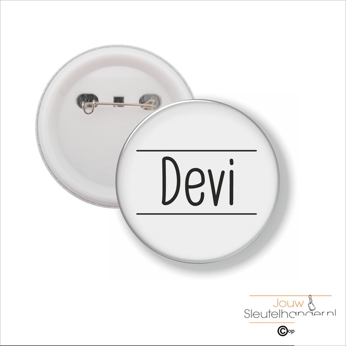 Button Met Speld 58 MM - Devi