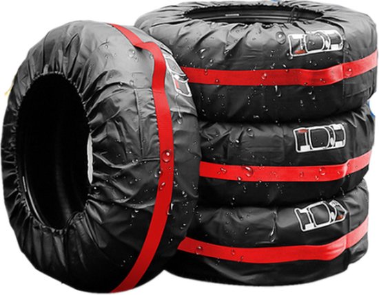 Riisoyu Universele bandenhoes voor 4, grote bandenopberghoezen ritssluiting trekkoord band opbergtas waterdichte band beschermhoes reservewielhoes 80 cm x H115 cm