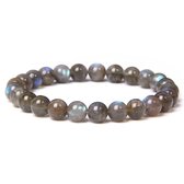 Premium Gems Bracelet en pierres précieuses de qualité supérieure Labradorite - Bracelets de perles de haute qualité avec malachite 100 % authentique - Perles de 8 mm - Qualité AAA - 18 cm